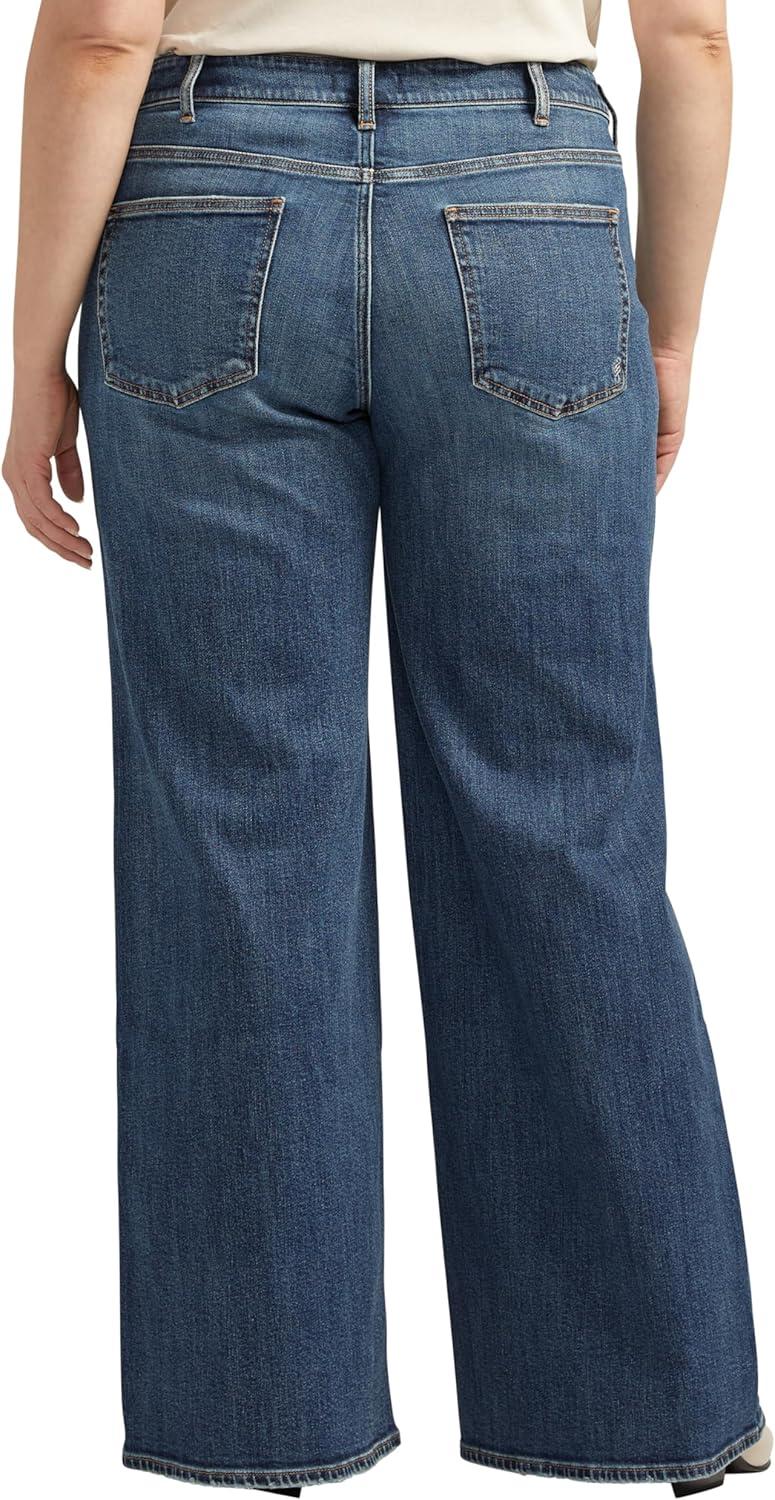 image:imageSilver Jeans Co Womens Plus Size Suki Mid Rise Curvy Fit Wide Leg JeansIndigo