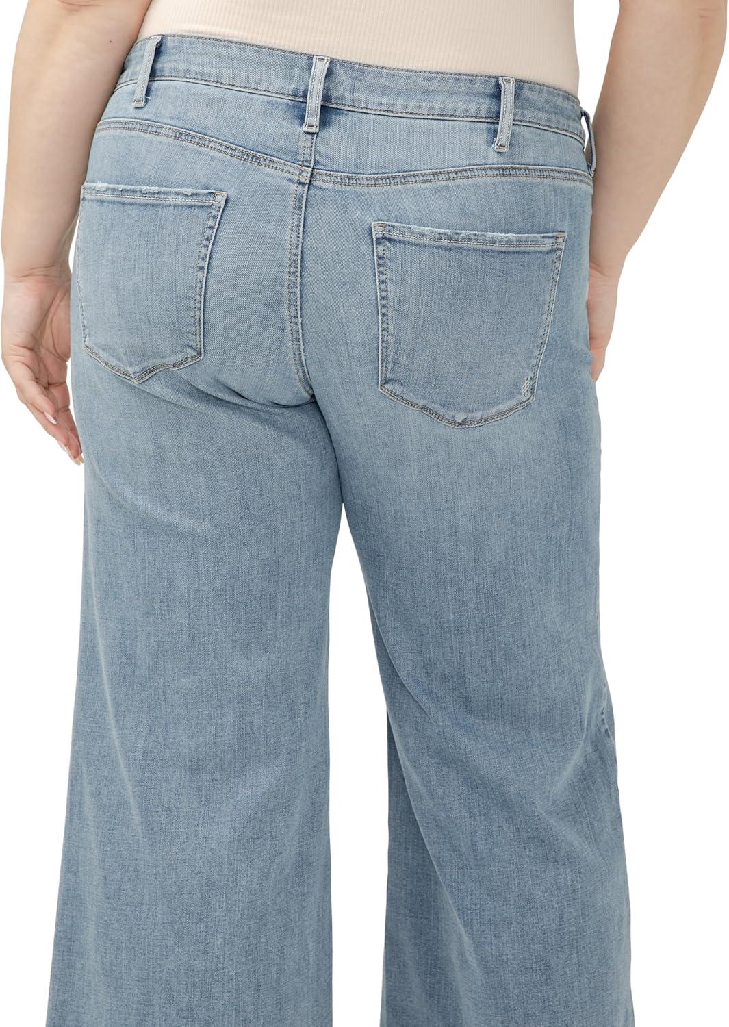 image:imageSilver Jeans Co Womens Plus Size Suki Mid Rise Curvy Fit Wide Leg JeansLuxe Stretch Indigo