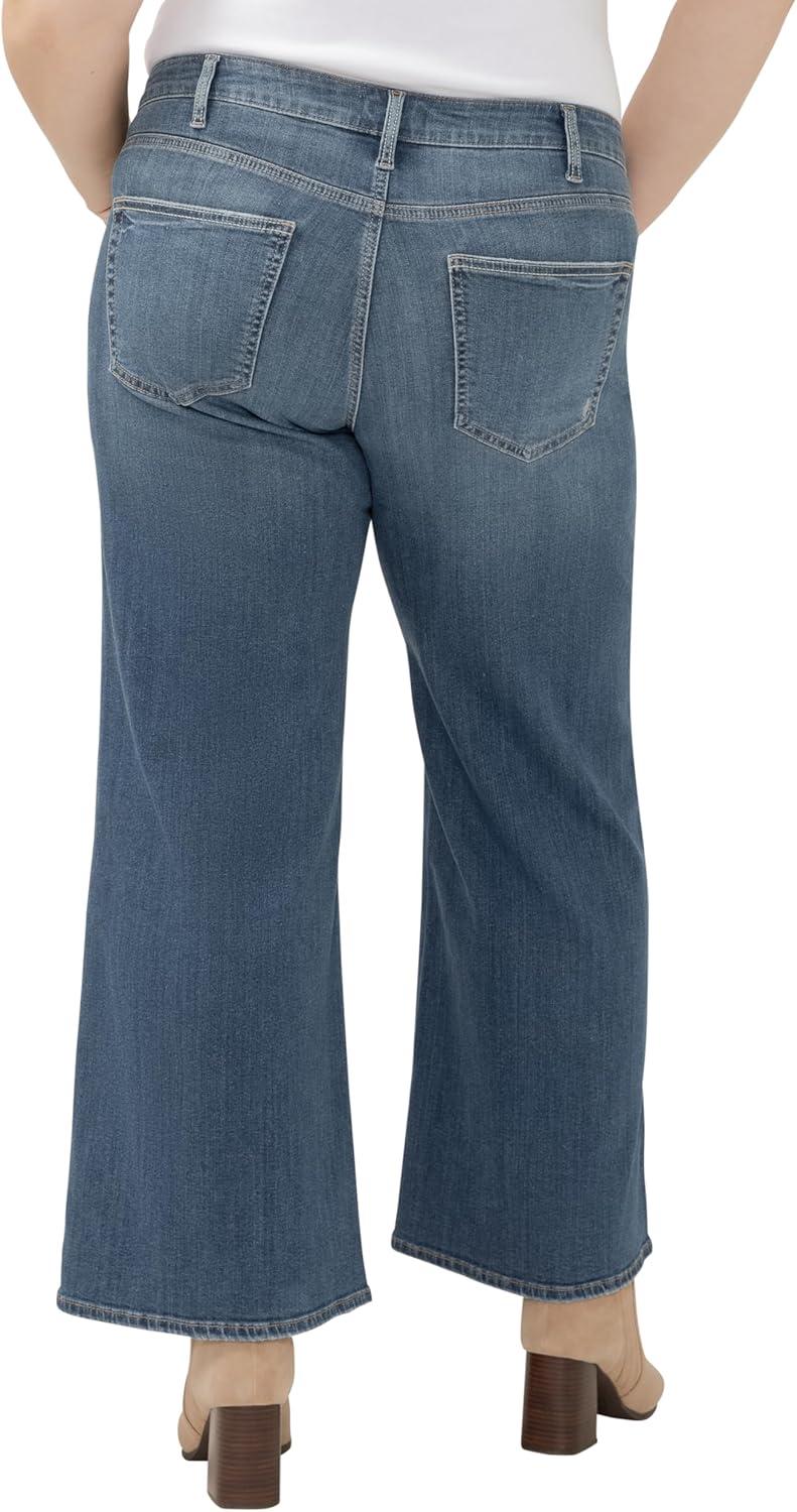 image:imageSilver Jeans Co Womens Plus Size Suki Mid Rise Curvy Fit Wide Leg JeansPaloma