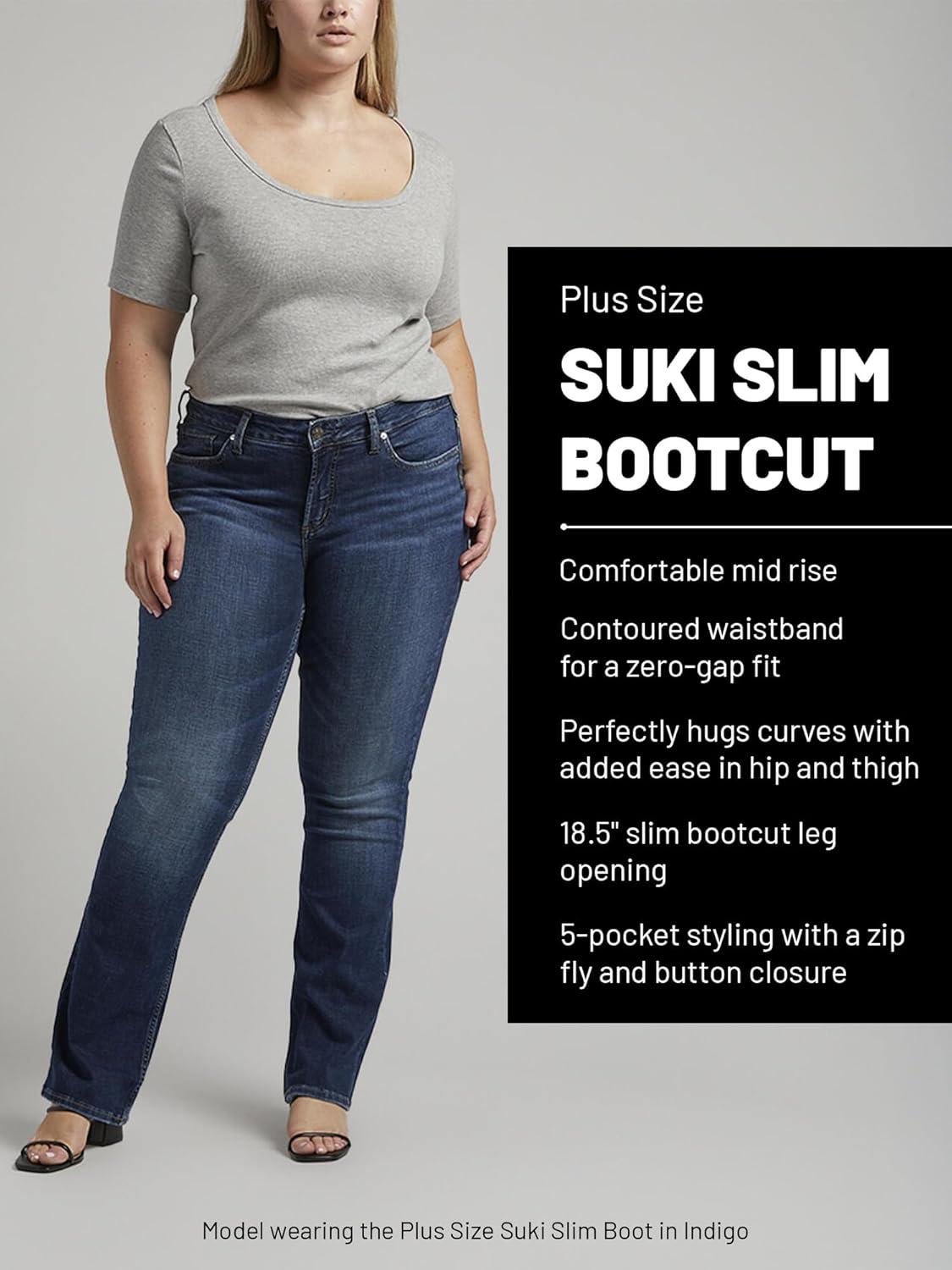 image:imageSilver Jeans Co Womens Plus Size Suki Mid Rise Slim Bootcut JeansDark Wash Ssx405