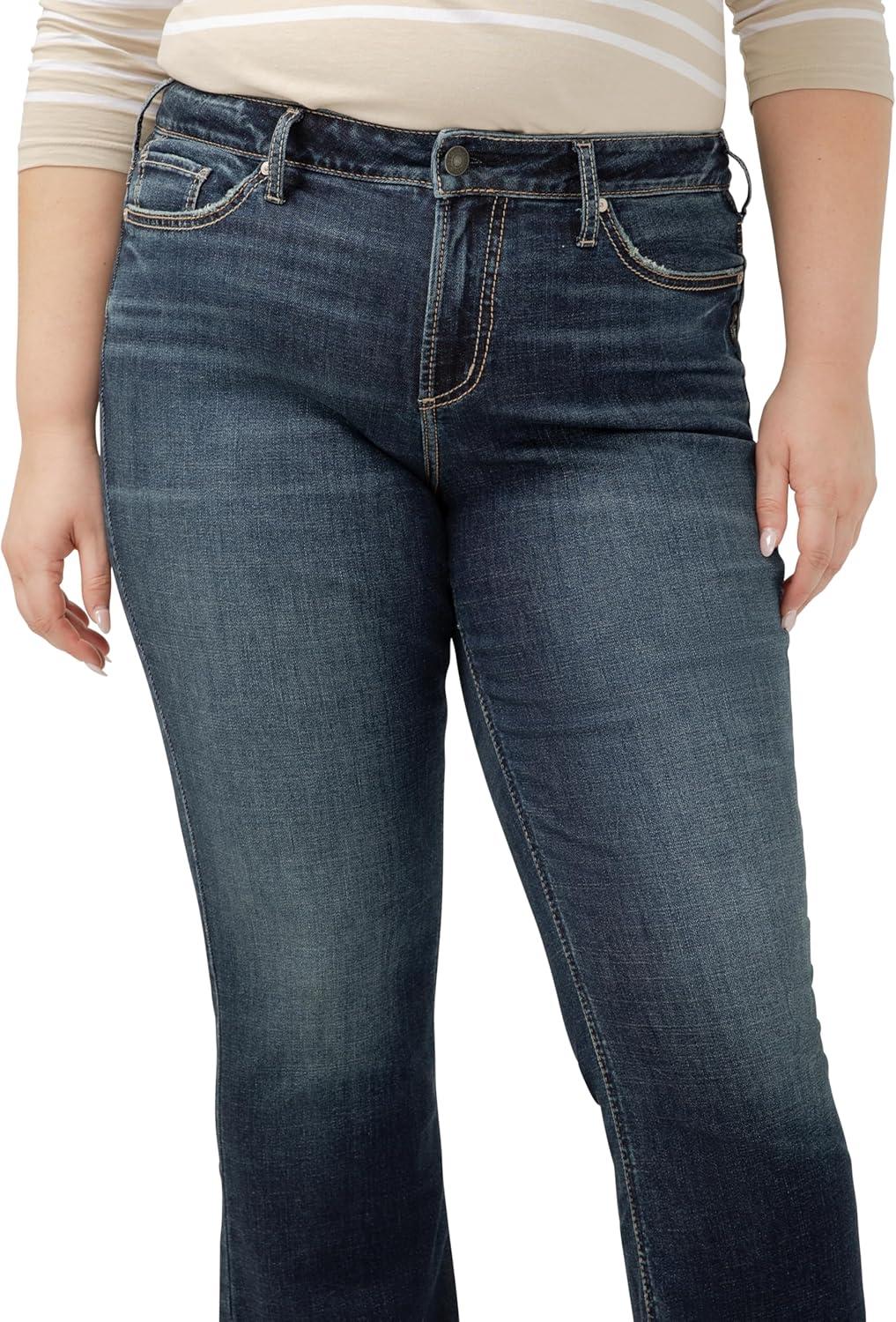 image:imageSilver Jeans Co Womens Plus Size Suki Mid Rise Slim Bootcut JeansLuxe Stretch Dark Wash