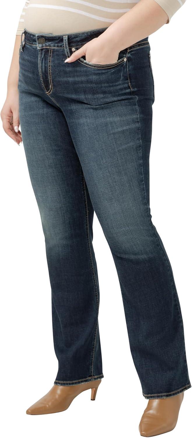 image:imageSilver Jeans Co Womens Plus Size Suki Mid Rise Slim Bootcut JeansLuxe Stretch Dark Wash