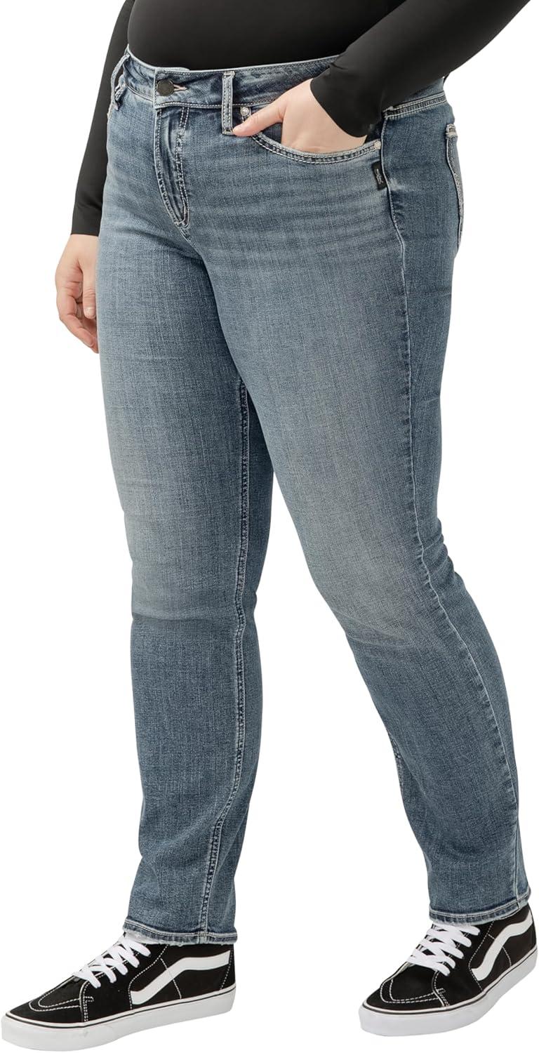 image:imageSilver Jeans Co Womens Plus Size Suki Mid Rise Slim Bootcut JeansLuxe Stretch Med Wash