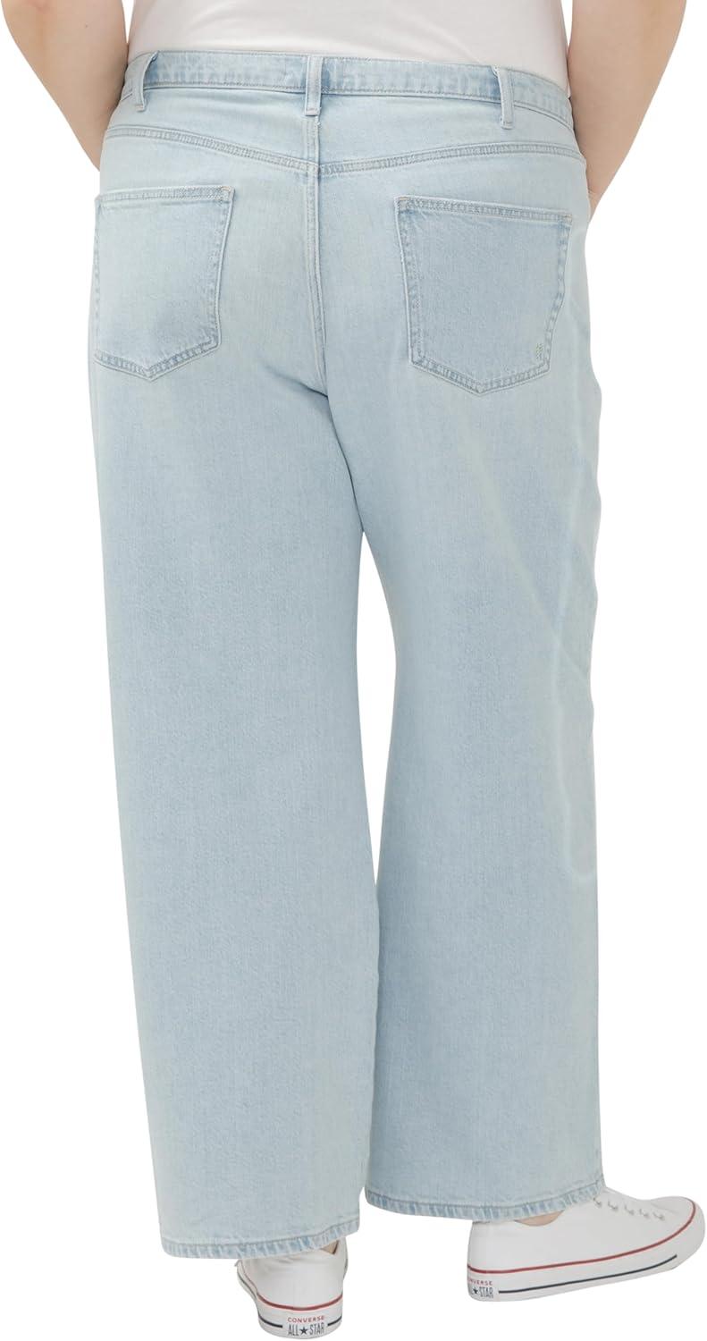 image:imageSilver Jeans Co Womens Standard and Plus Size Be Easy Straight Leg Drawstring Jeans Light WashLight Wash