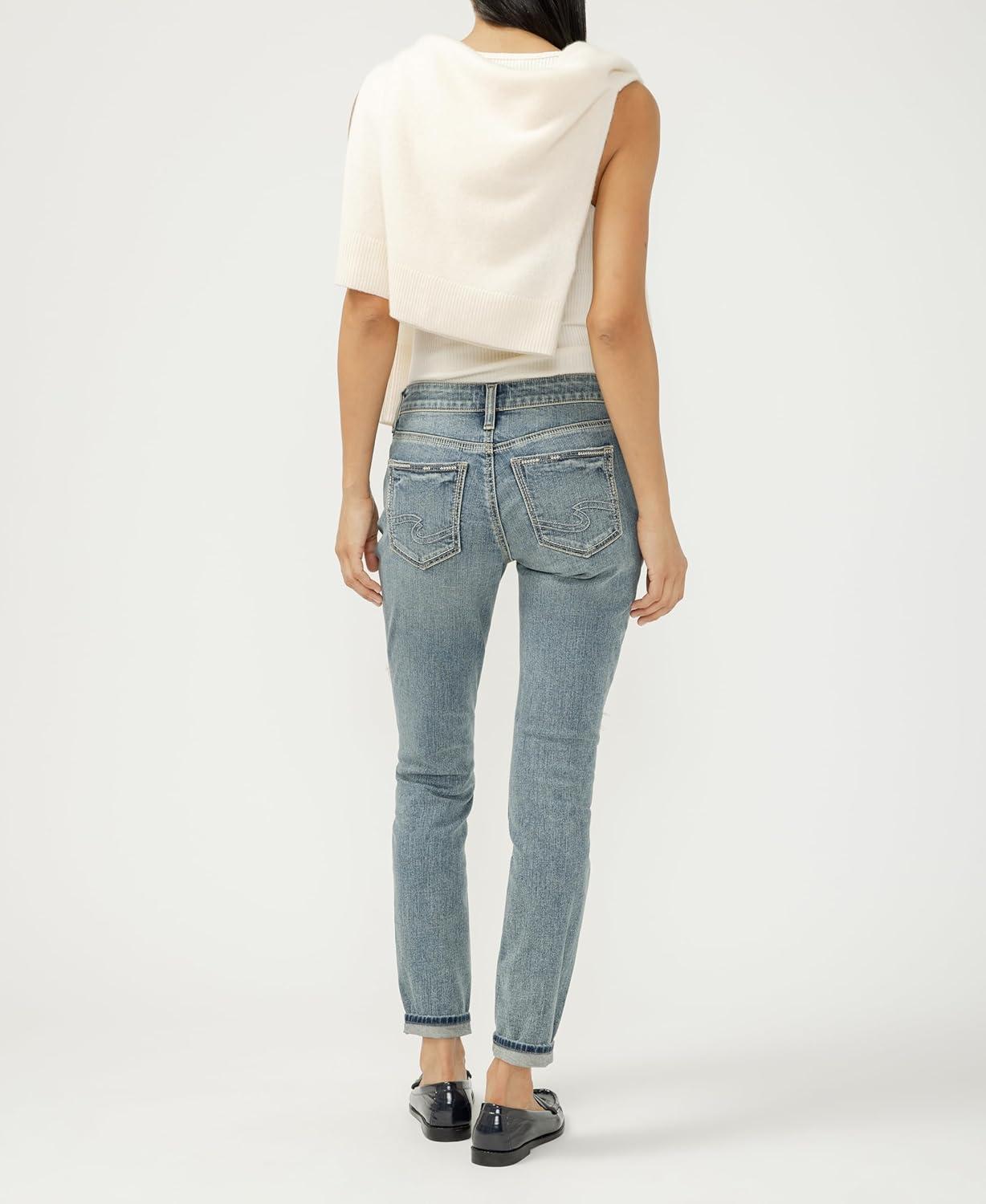image:imageSilver Jeans Co Womens Standard and Plus Size Girlfriend Mid Rise Skinny JeansCamden