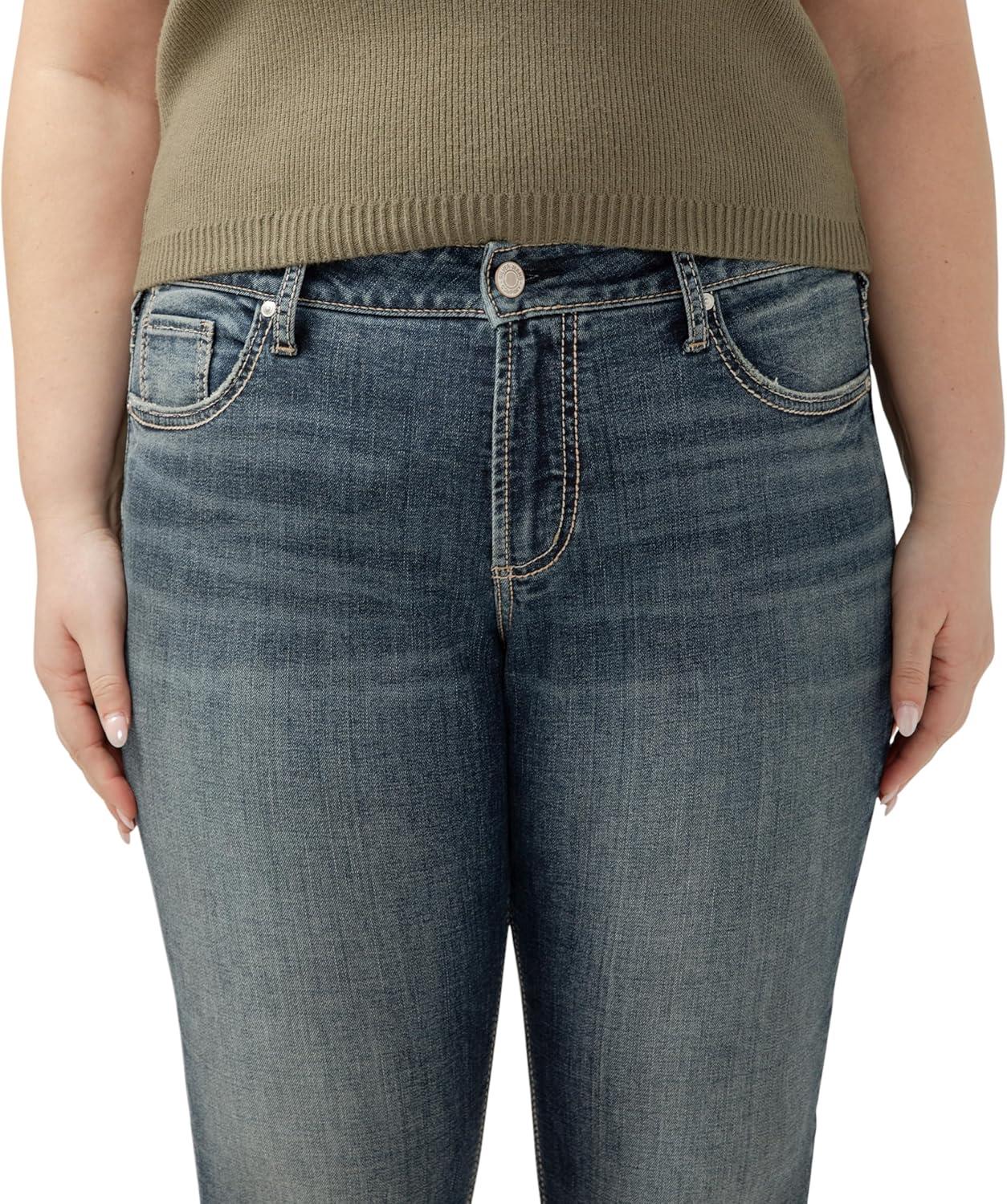 image:imageSilver Jeans Co Womens Standard and Plus Size Girlfriend Mid Rise Skinny JeansMed Wash Ecf332