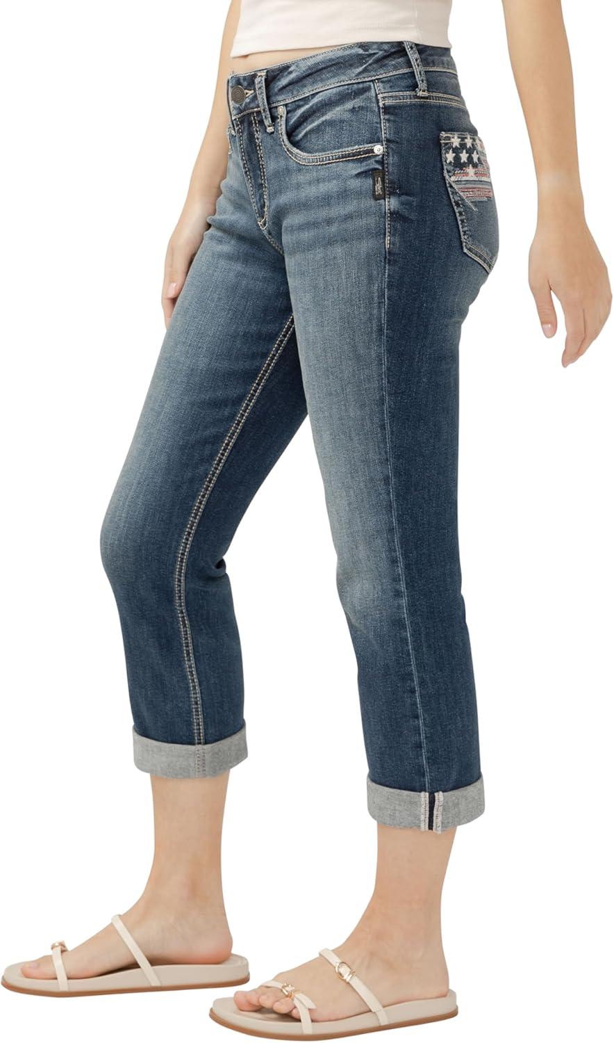 image:imageSilver Jeans Co Womens Suki Curvy Fit Mid Rise Capri JeanBallot