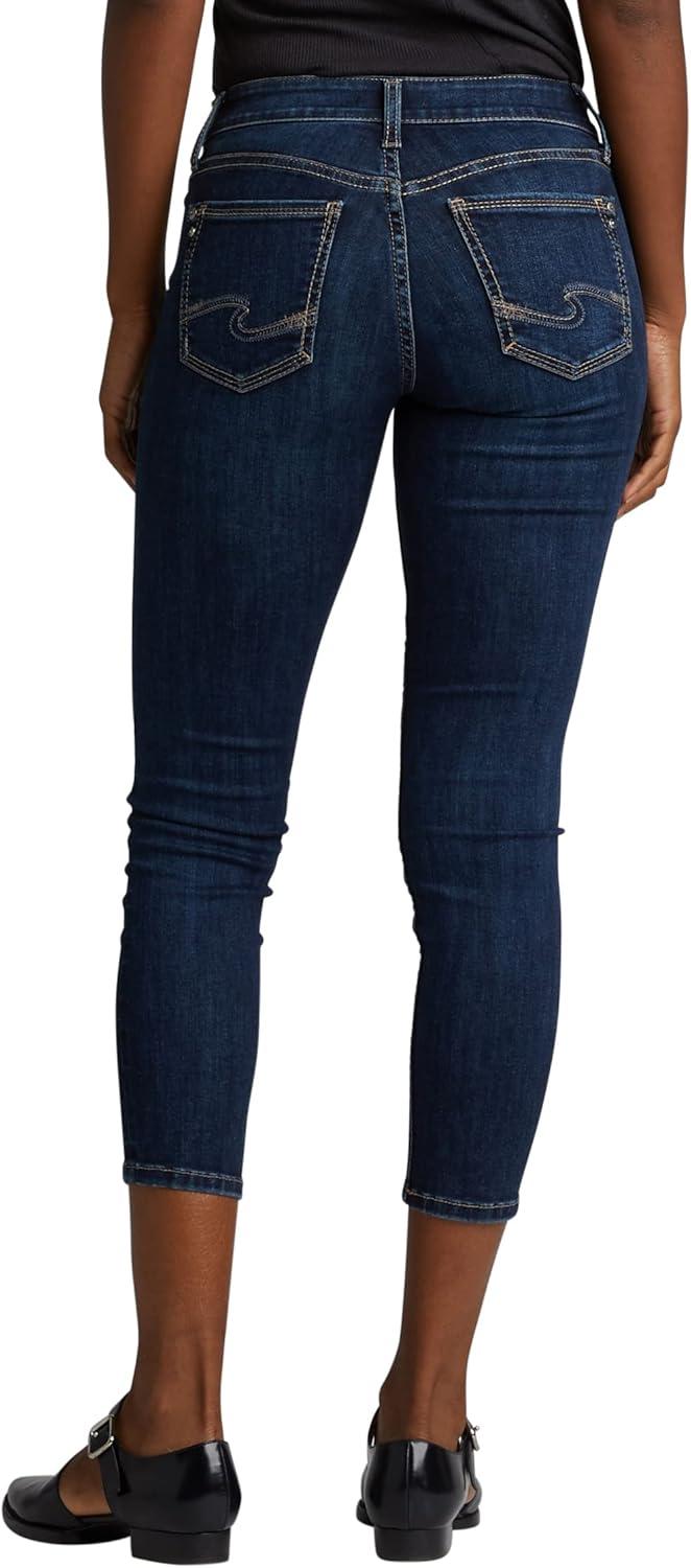 image:imageSilver Jeans Co Womens Suki Curvy Fit Mid Rise Capri JeanDark Indigo Ssx329