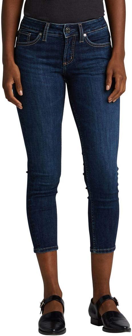 image:imageSilver Jeans Co Womens Suki Curvy Fit Mid Rise Capri JeanDark Indigo Ssx329
