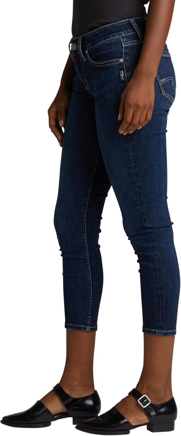 image:imageSilver Jeans Co Womens Suki Curvy Fit Mid Rise Capri JeanDark Indigo Ssx329