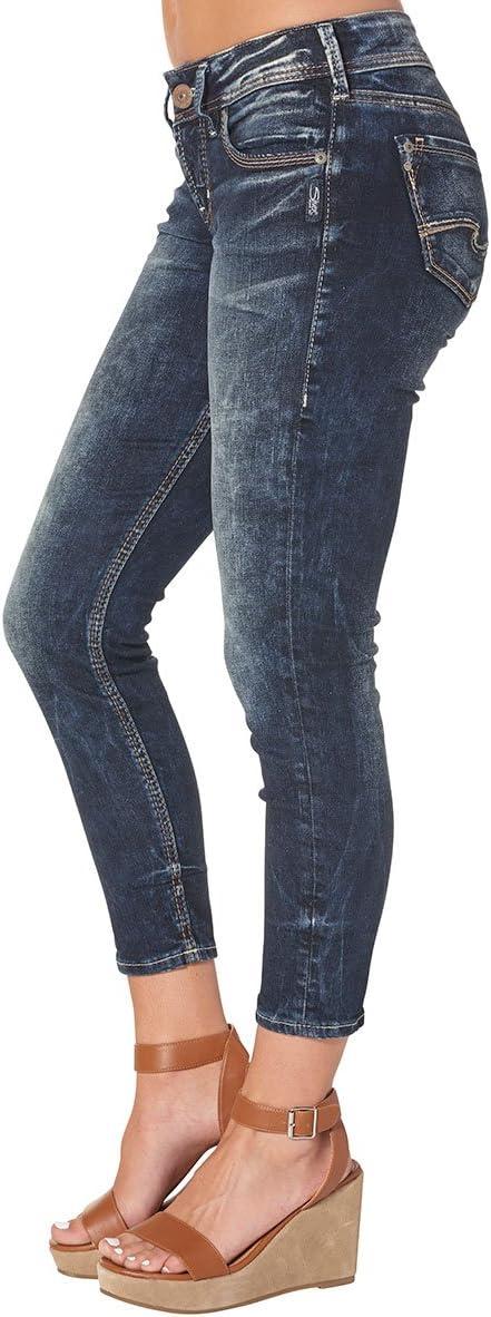 image:imageSilver Jeans Co Womens Suki Curvy Fit Mid Rise Capri JeanDark Indigo Wash Ssx455