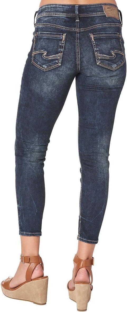 image:imageSilver Jeans Co Womens Suki Curvy Fit Mid Rise Capri JeanDark Indigo Wash Ssx455