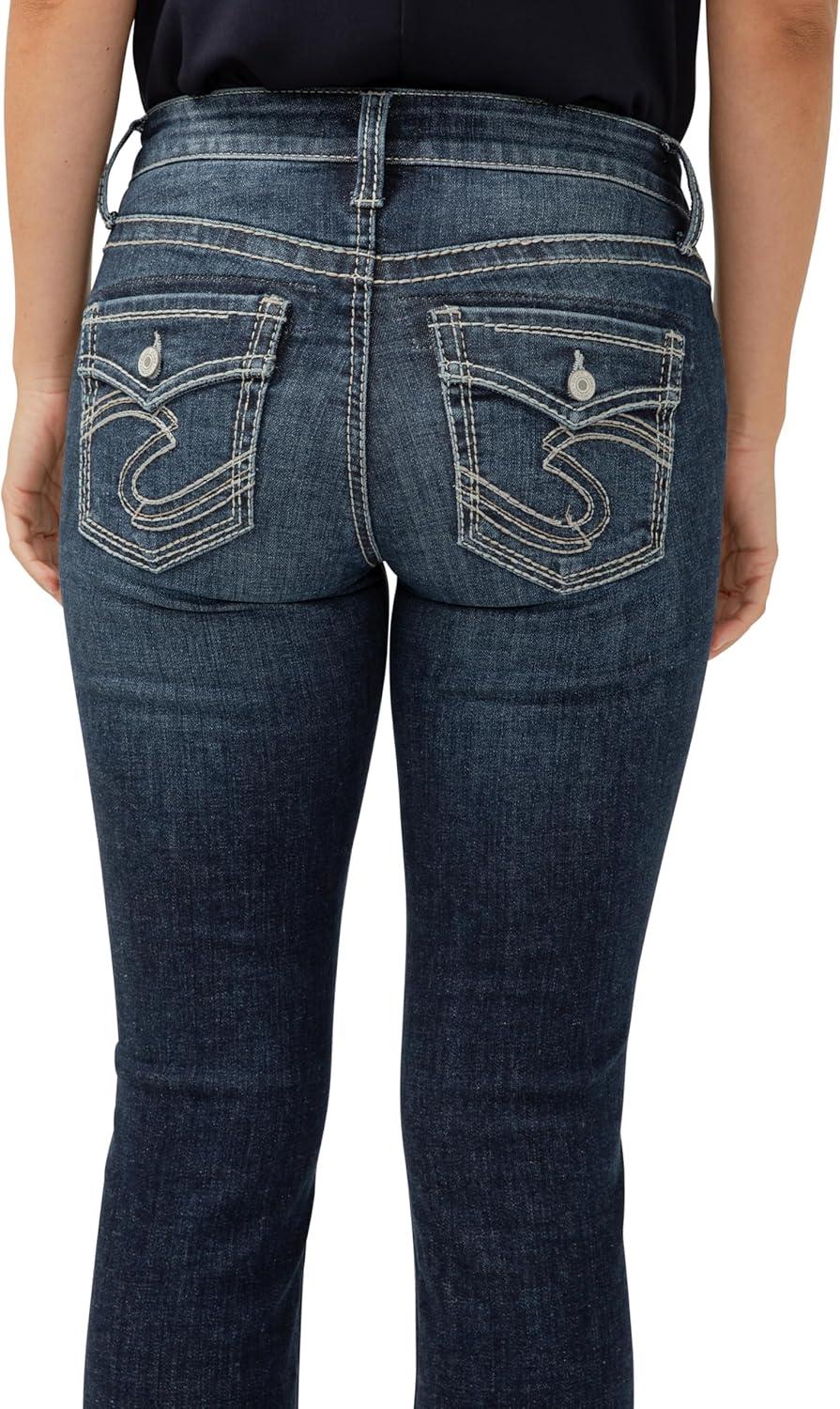 image:imageSilver Jeans Co Womens Suki Curvy Fit Mid Rise Capri JeanDark Wash
