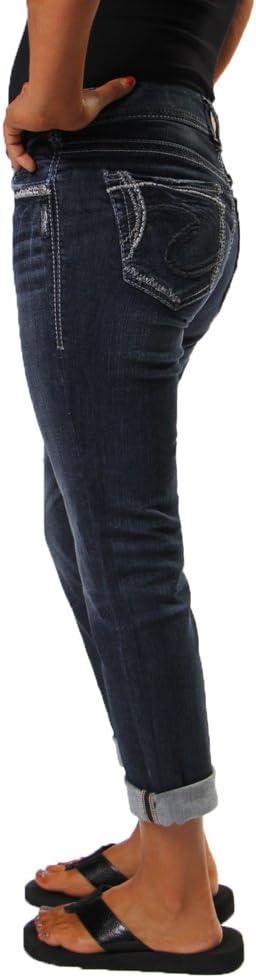 image:imageSilver Jeans Co Womens Suki Curvy Fit Mid Rise Capri JeanDark Wash Ssi389