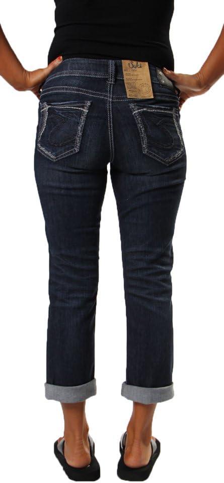 image:imageSilver Jeans Co Womens Suki Curvy Fit Mid Rise Capri JeanDark Wash Ssi389