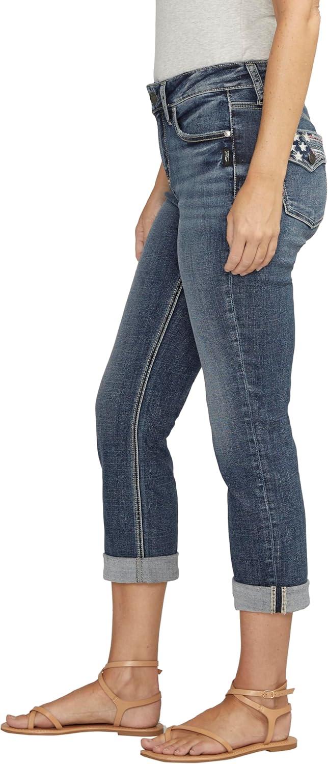 image:imageSilver Jeans Co Womens Suki Curvy Fit Mid Rise Capri JeanIndigo