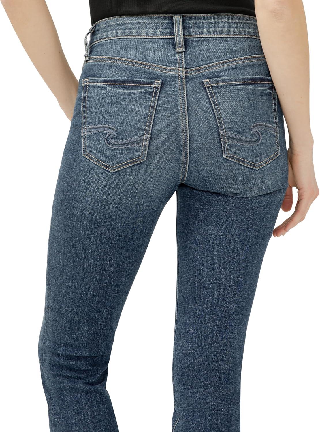 image:imageSilver Jeans Co Womens Suki Curvy Fit Mid Rise Capri JeanLuxe Stretch Dark Indigo