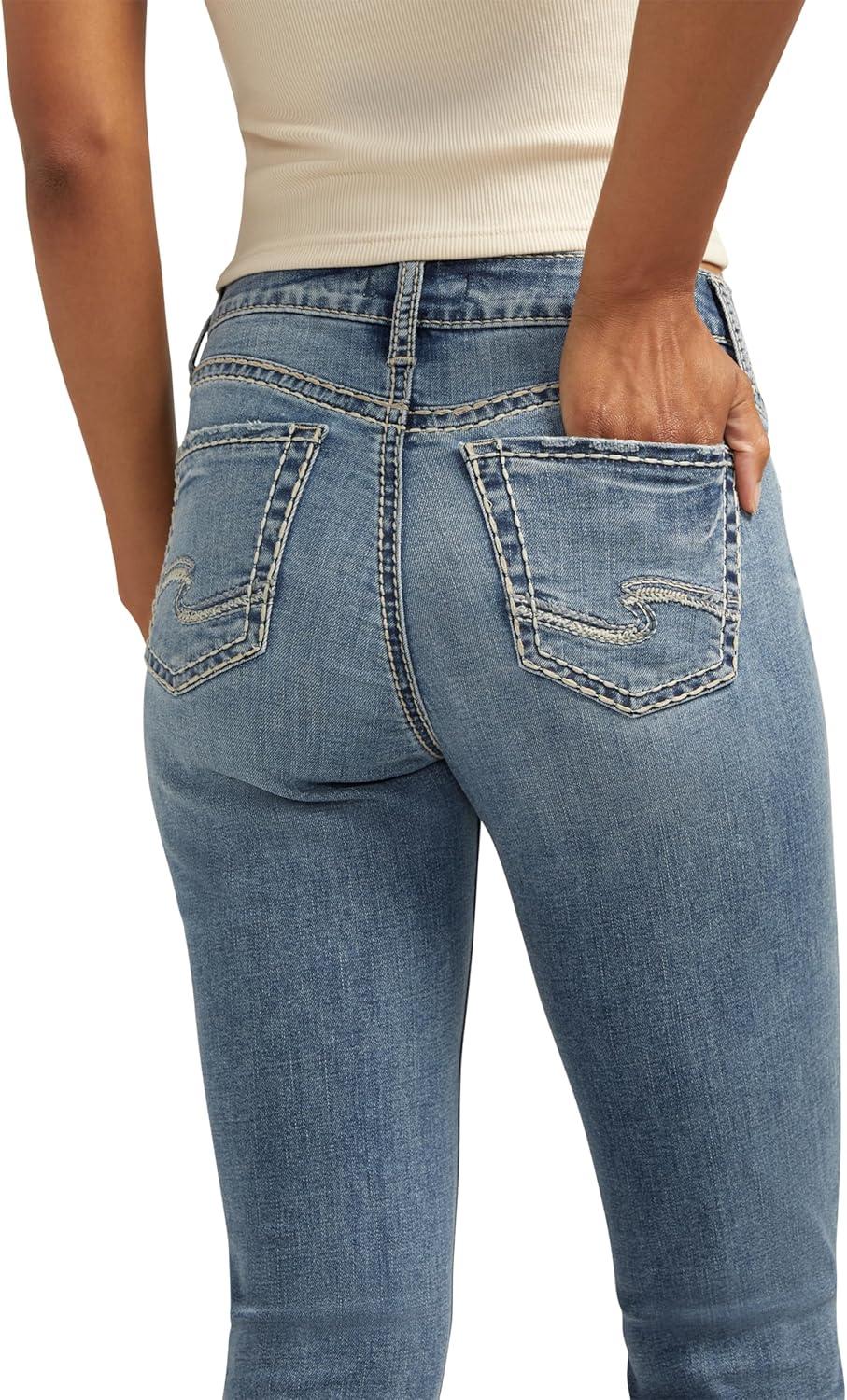 image:imageSilver Jeans Co Womens Suki Curvy Fit Mid Rise Capri JeanMed Wash Cvs305