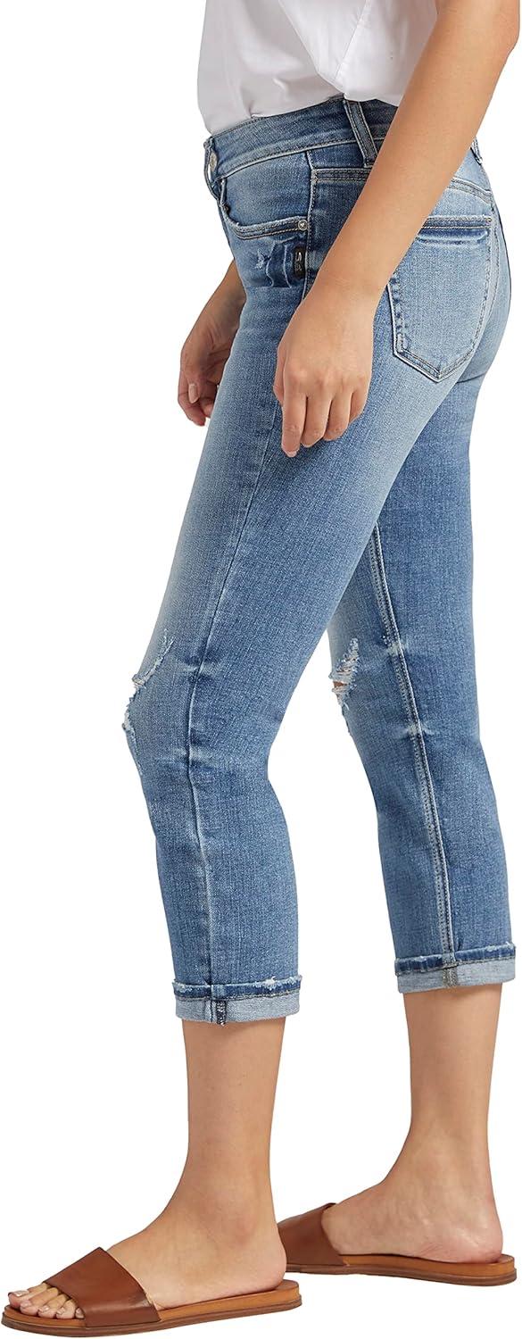 image:imageSilver Jeans Co Womens Suki Curvy Fit Mid Rise Capri JeanMed Wash Eae252