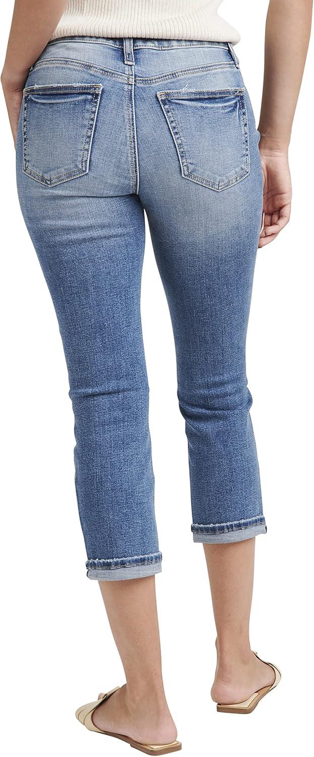 image:imageSilver Jeans Co Womens Suki Curvy Fit Mid Rise Capri JeanMed Wash Ecf252