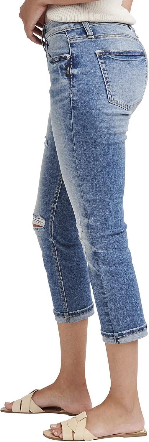 image:imageSilver Jeans Co Womens Suki Curvy Fit Mid Rise Capri JeanMed Wash Ecf252