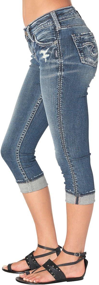 image:imageSilver Jeans Co Womens Suki Curvy Fit Mid Rise Capri JeanVintage Dark Heritage