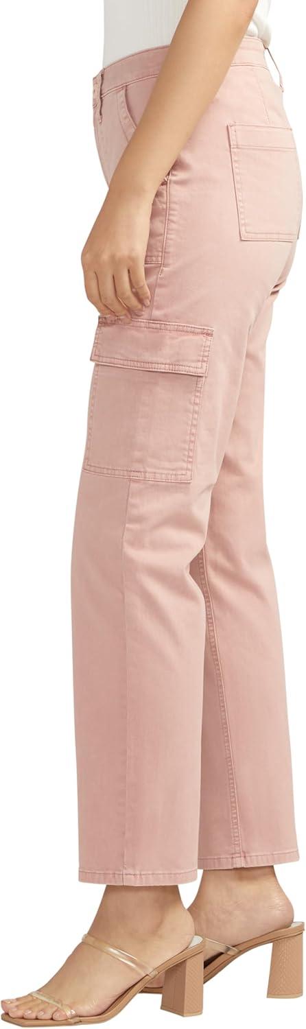 image:imageSilver Jeans Co Womens Suki Mid Rise Curvy Fit Cargo PantsLight Pink