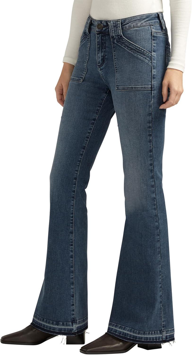 image:imageSilver Jeans Co Womens Suki Mid Rise Curvy Fit Flare Leg JeansMed Wash Edb338
