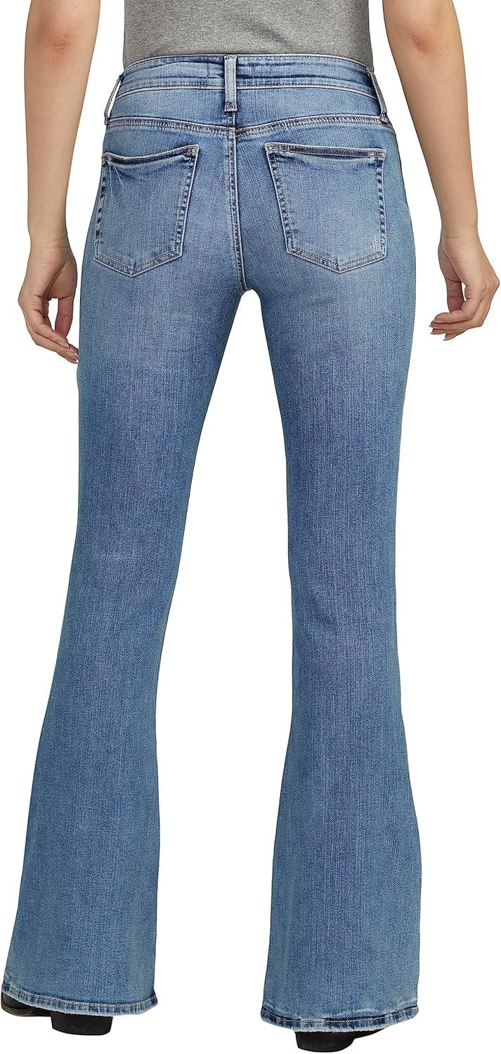 image:imageSilver Jeans Co Womens Suki Mid Rise Curvy Fit Flare Leg JeansMed Wash Scv229