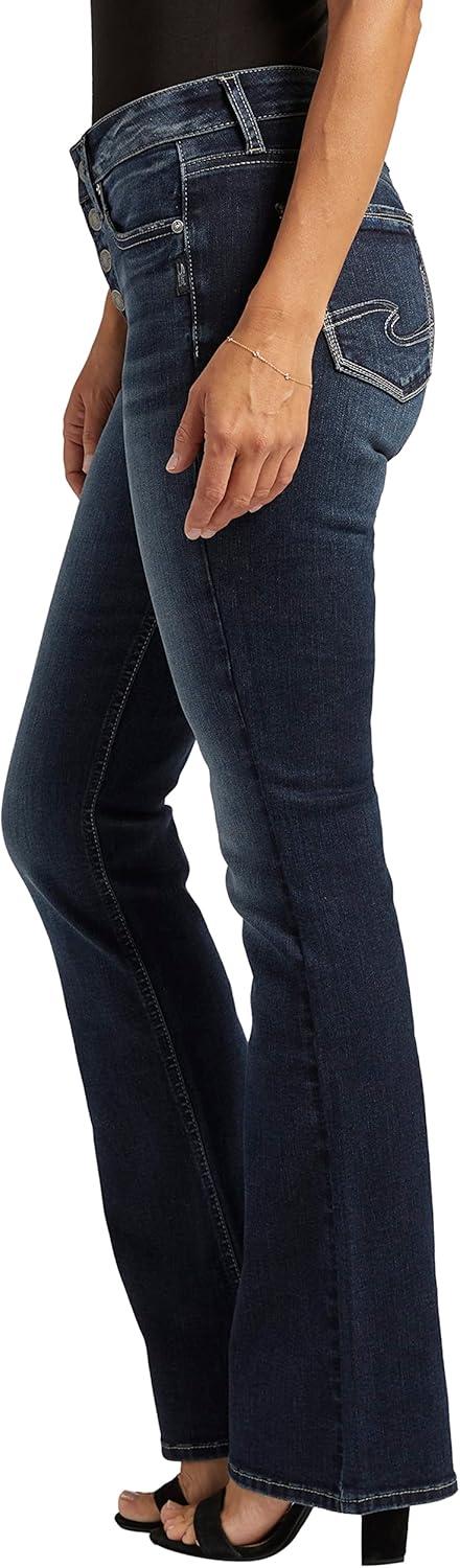 image:imageSilver Jeans Co Womens Suki Mid Rise Curvy Fit Indigo Wash Bootcut JeansDark Wash Edb475