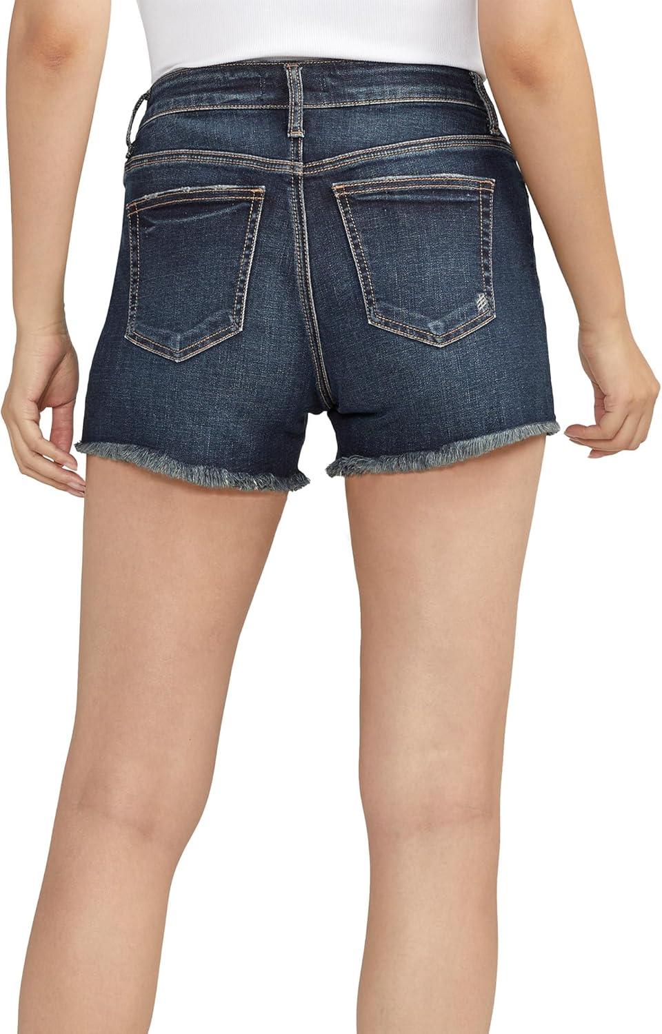 image:imageSilver Jeans Co Womens Suki Mid Rise Curvy Fit ShortDark Wash Cvs403