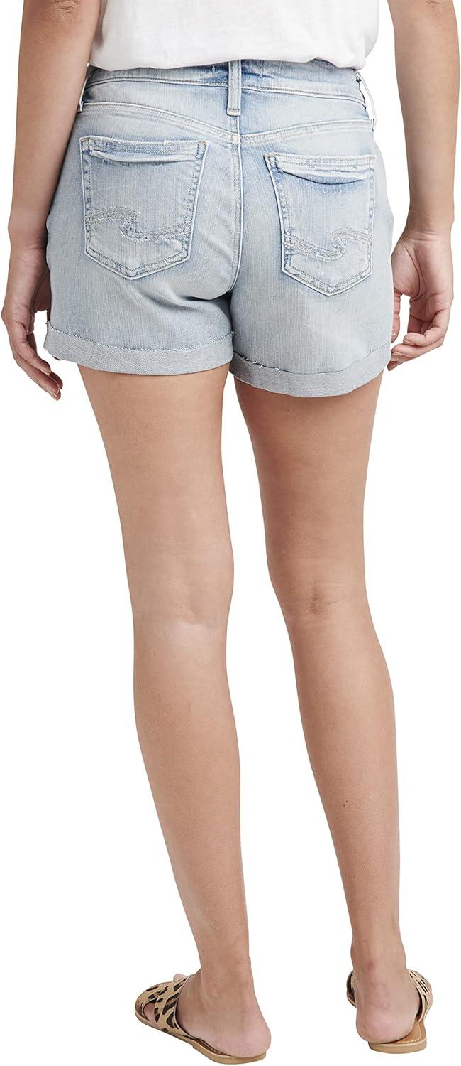 image:imageSilver Jeans Co Womens Suki Mid Rise Curvy Fit ShortLight Wash Epx199