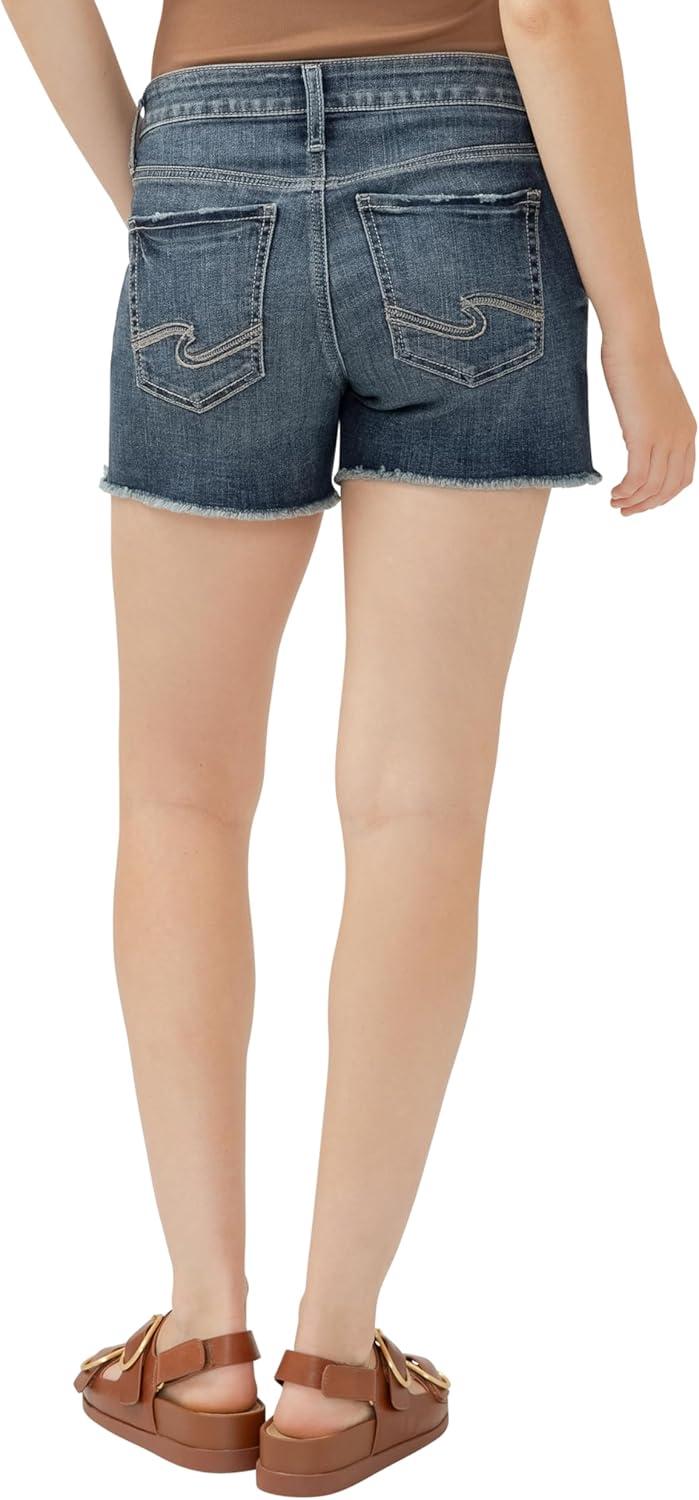 image:imageSilver Jeans Co Womens Suki Mid Rise Curvy Fit ShortLuxe Stretch Dark Indigo