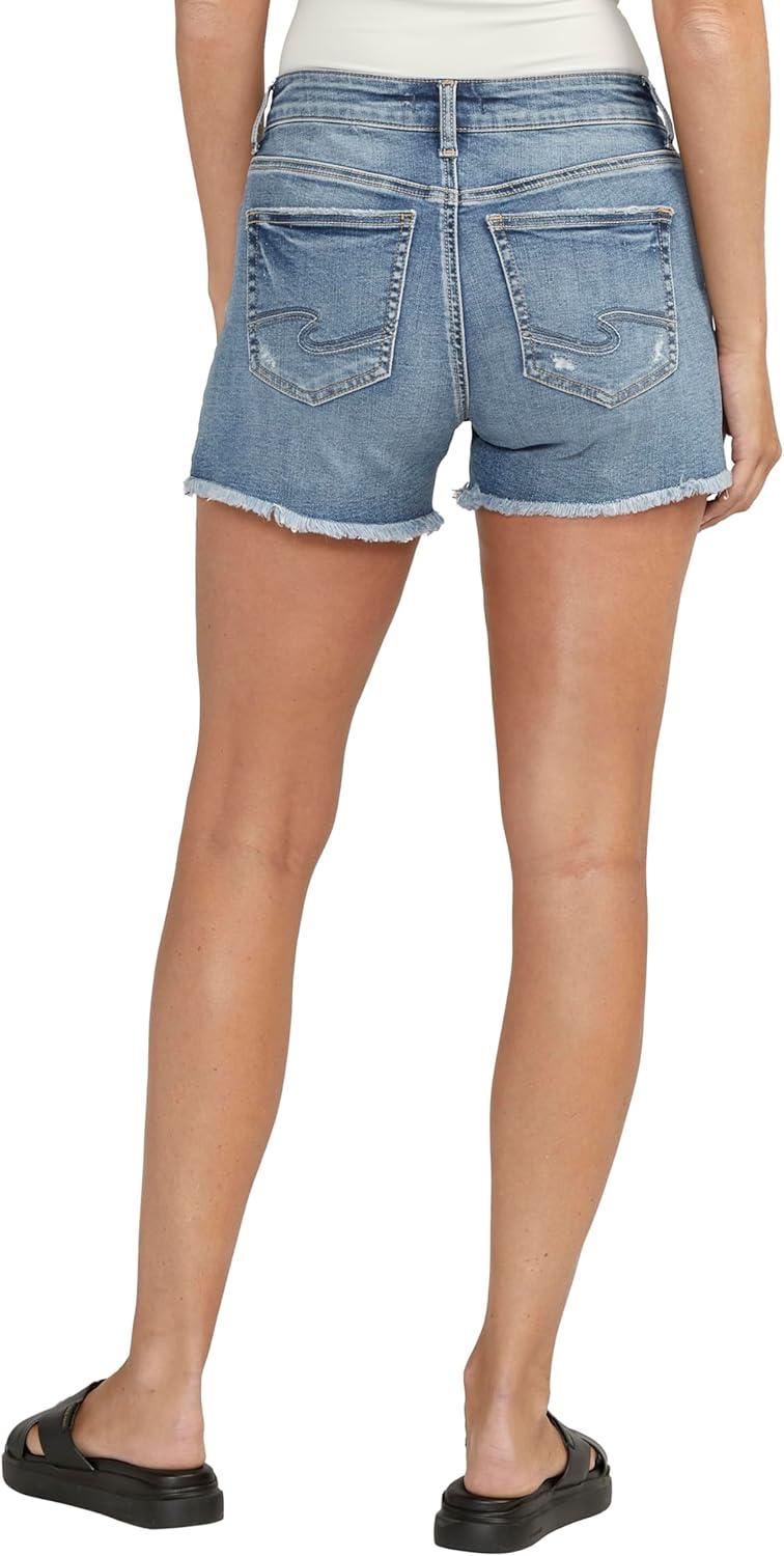 image:imageSilver Jeans Co Womens Suki Mid Rise Curvy Fit ShortMed Wash Cvs264