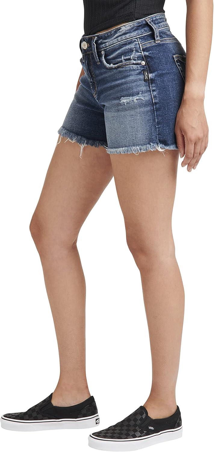 image:imageSilver Jeans Co Womens Suki Mid Rise Curvy Fit ShortMed Wash Ecf388