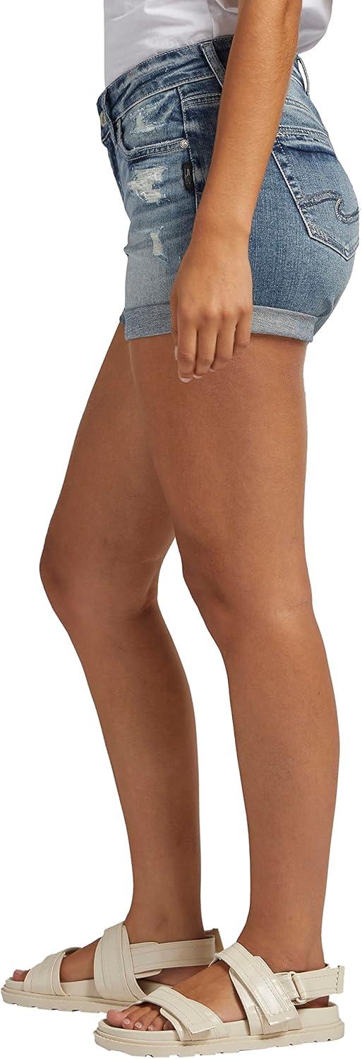 image:imageSilver Jeans Co Womens Suki Mid Rise Curvy Fit ShortMed Wash Ekc249