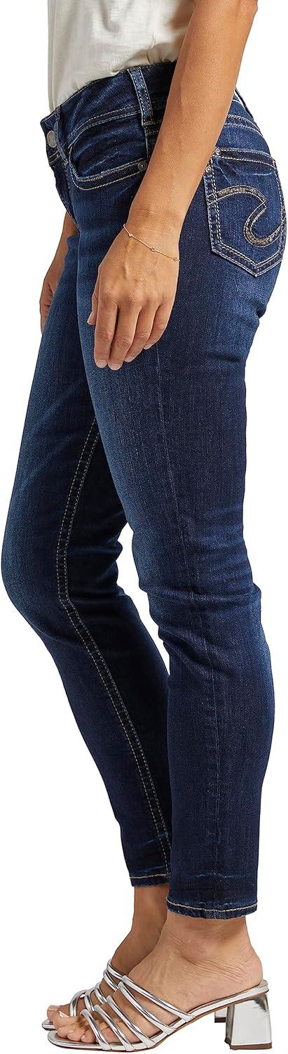 image:imageSilver Jeans Co Womens Suki Mid Rise Curvy Fit Skinny JeansDark Rinse Shade