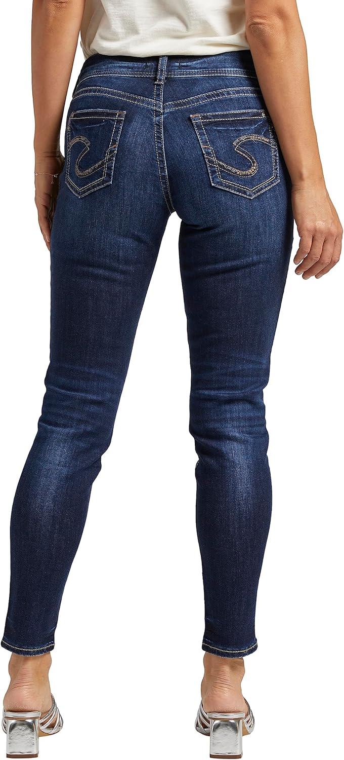 image:imageSilver Jeans Co Womens Suki Mid Rise Curvy Fit Skinny JeansDark Rinse Shade
