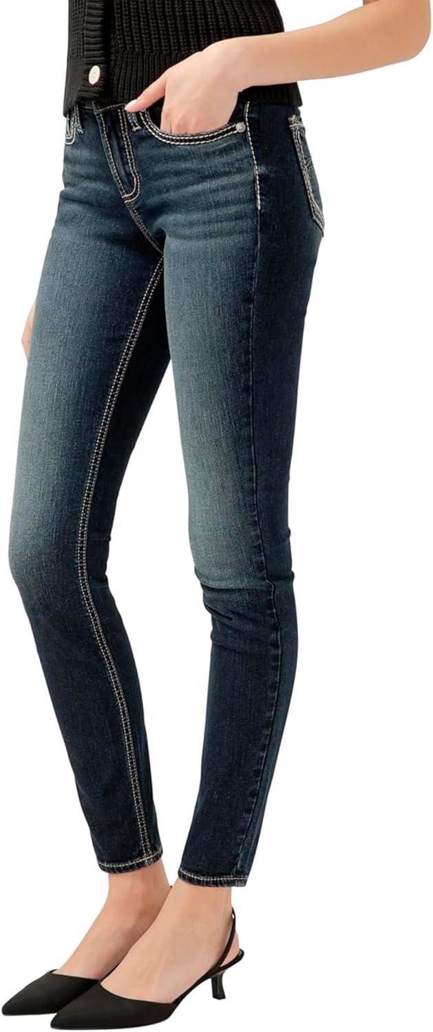 image:imageSilver Jeans Co Womens Suki Mid Rise Curvy Fit Skinny JeansDark Wash Edb414