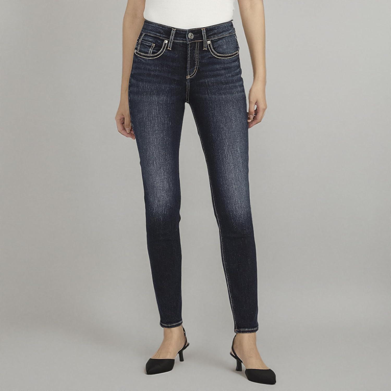 image:imageSilver Jeans Co Womens Suki Mid Rise Curvy Fit Skinny JeansDark Wash Edb497