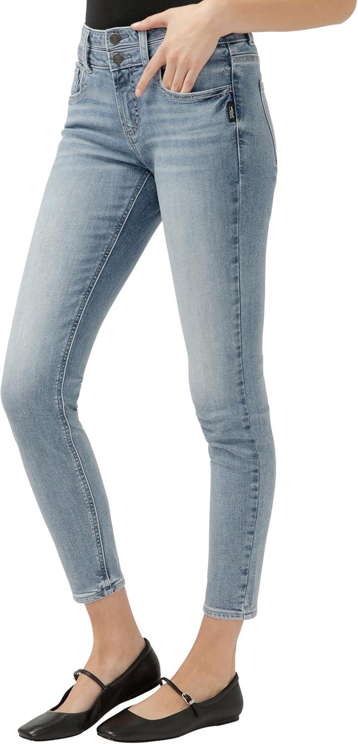 image:imageSilver Jeans Co Womens Suki Mid Rise Curvy Fit Skinny JeansMed Wash