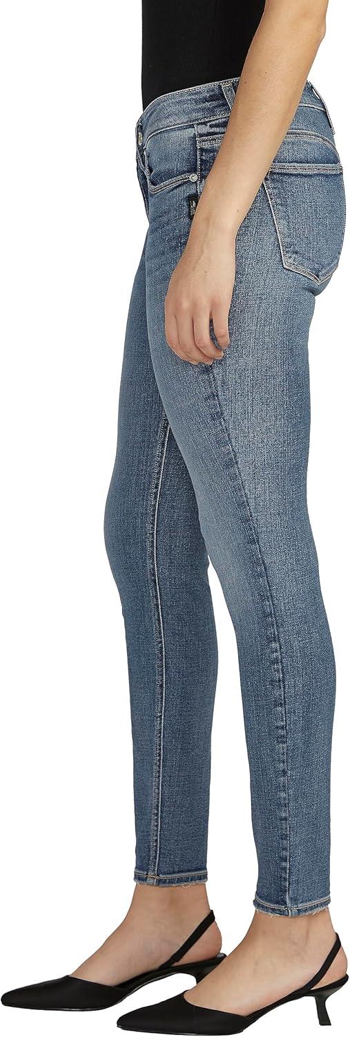 image:imageSilver Jeans Co Womens Suki Mid Rise Curvy Fit Skinny JeansMed Wash Eae238