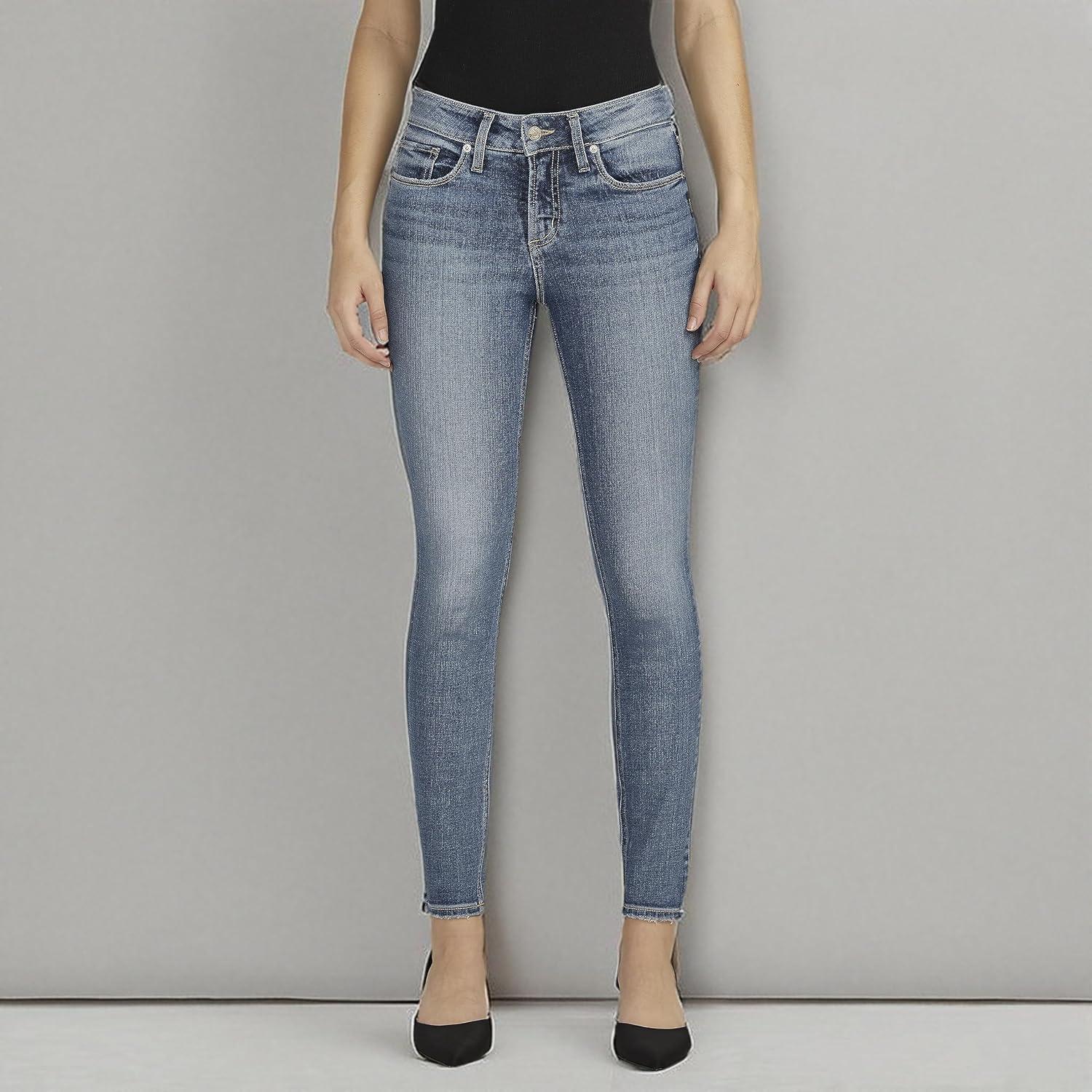 image:imageSilver Jeans Co Womens Suki Mid Rise Curvy Fit Skinny JeansMed Wash Eae238