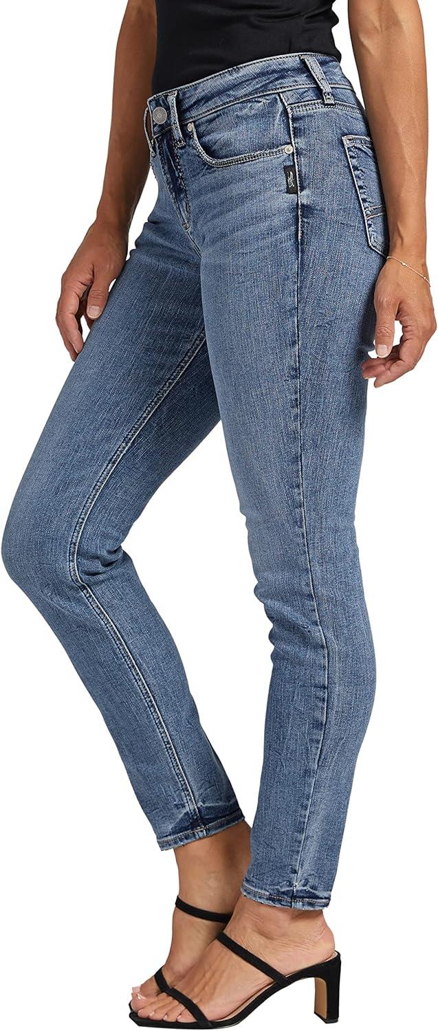 image:imageSilver Jeans Co Womens Suki Mid Rise Curvy Fit Skinny JeansMed Wash Edb205