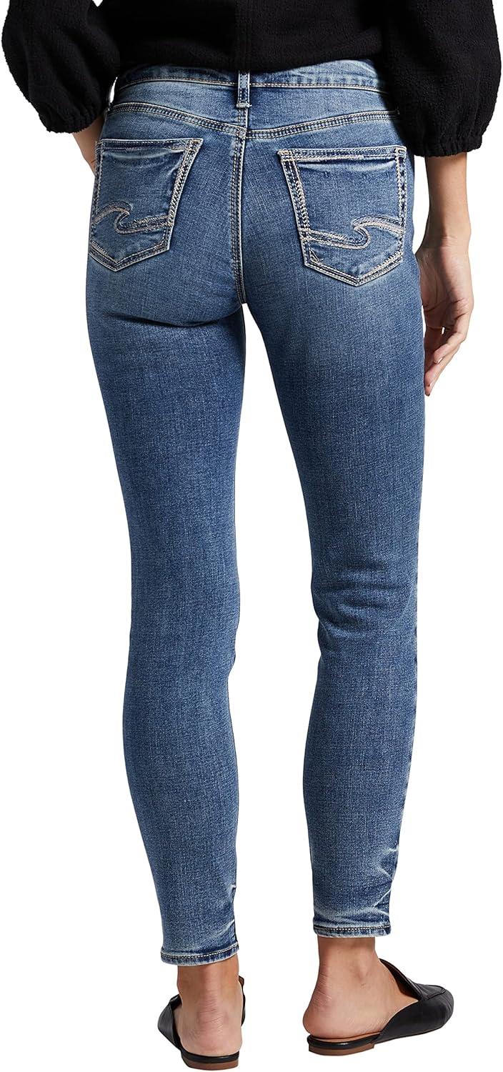 image:imageSilver Jeans Co Womens Suki Mid Rise Curvy Fit Skinny JeansMed Wash Met