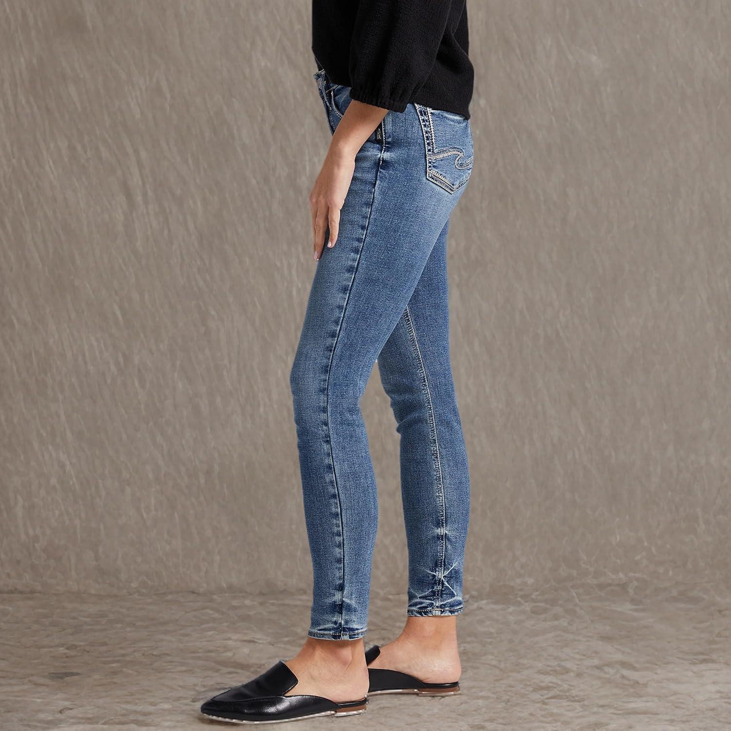 image:imageSilver Jeans Co Womens Suki Mid Rise Curvy Fit Skinny JeansMed Wash Met