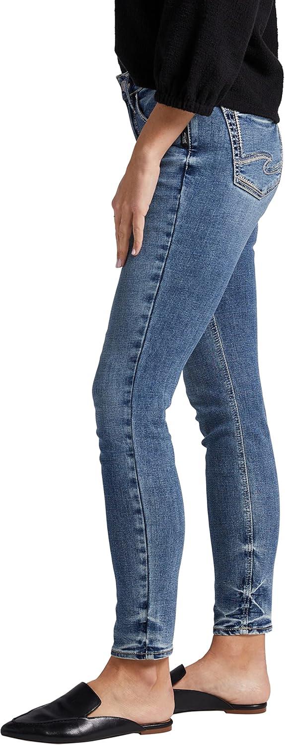 image:imageSilver Jeans Co Womens Suki Mid Rise Curvy Fit Skinny JeansMed Wash Met