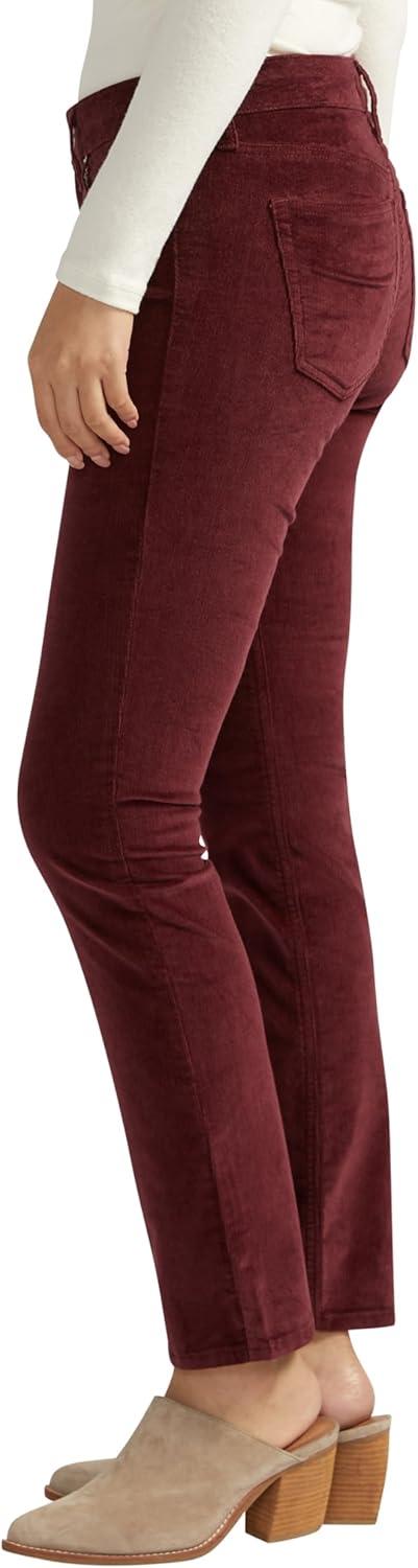 image:imageSilver Jeans Co Womens Suki Mid Rise Curvy Fit Straight Leg JeansBordeaux