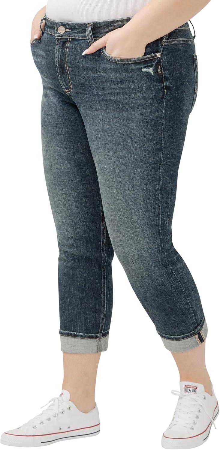 image:imageSilver Jeans Co Womens Suki Mid Rise Curvy Fit Straight Leg JeansChord