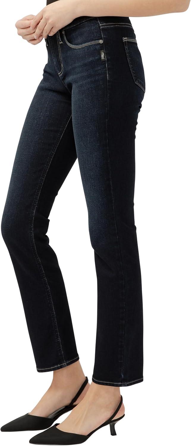 image:imageSilver Jeans Co Womens Suki Mid Rise Curvy Fit Straight Leg JeansDark Wash